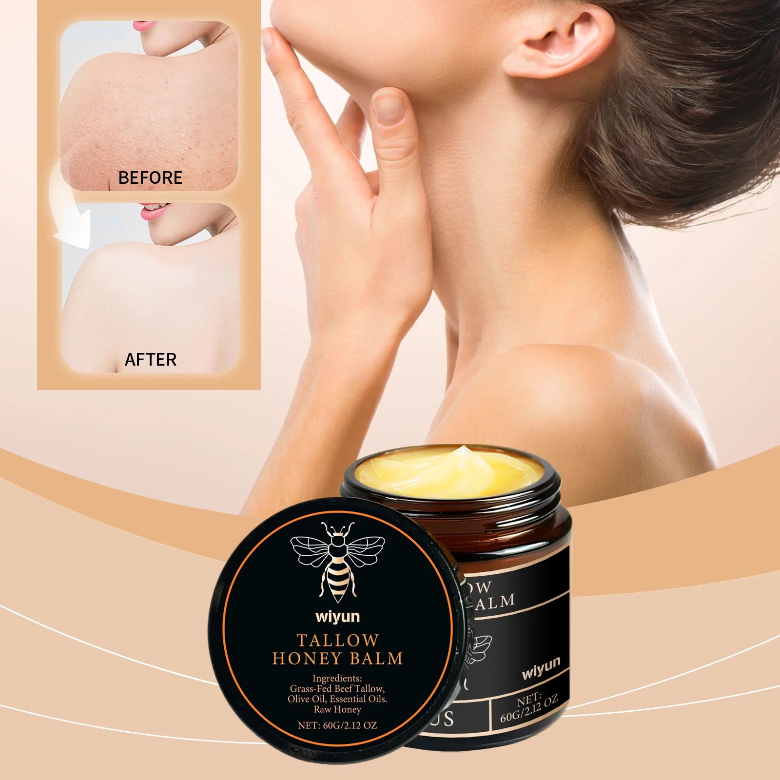 Tallow Honey Cream Glow Hydrating Skin   60g/1pcs